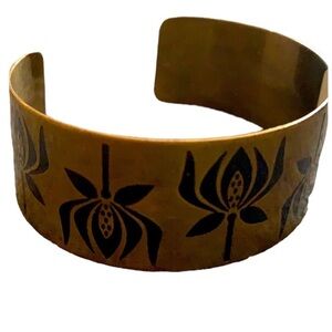 Solid Brass India Cuff Bracelet Bohemian Boho Jewelry